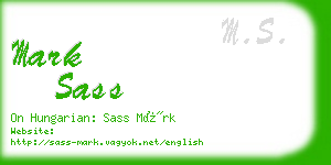 mark sass business card
